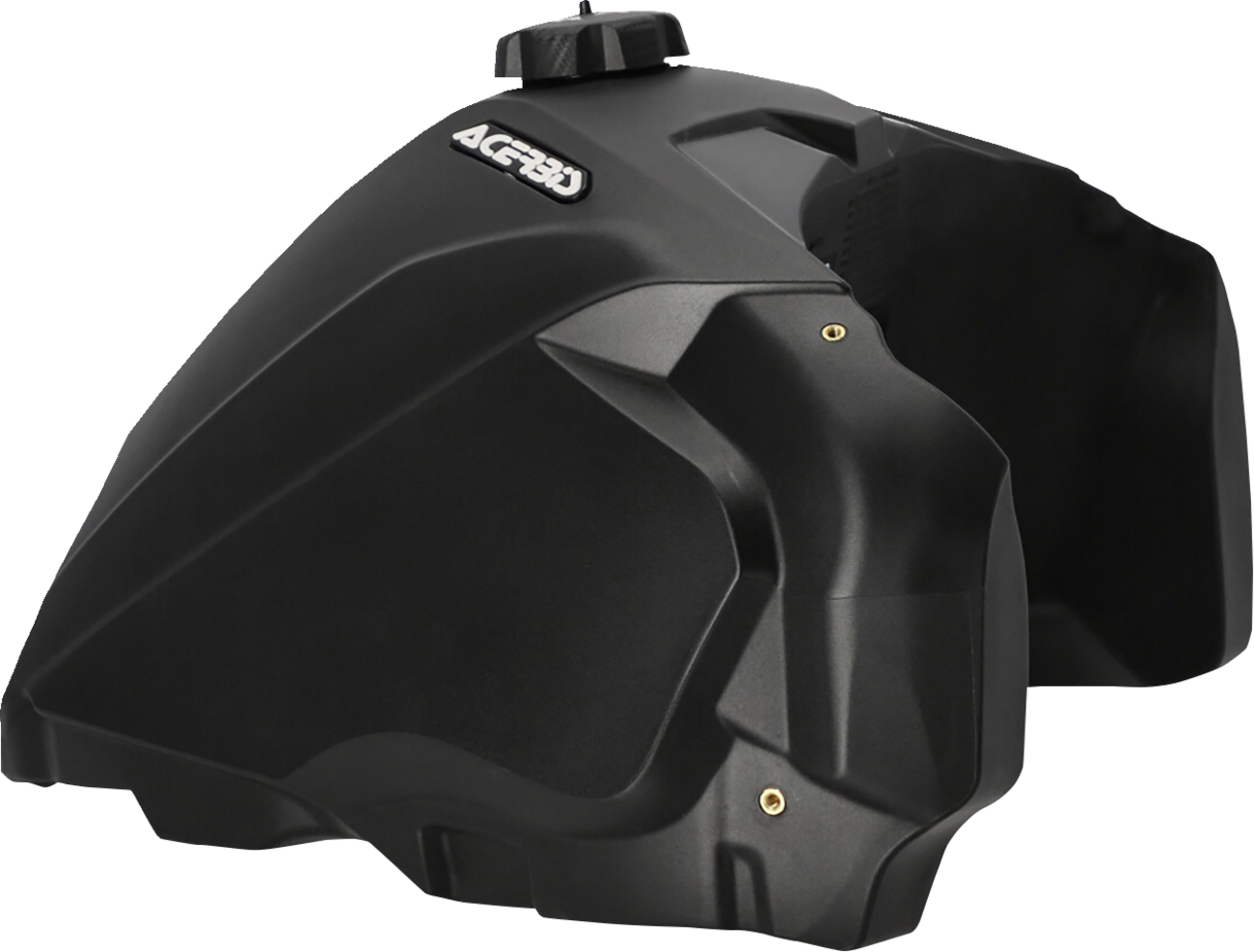 Black Acerbis gas tank for Tenere 700 motorcycle, body view with mounting points and sleek design, by Bill's Exhausts.