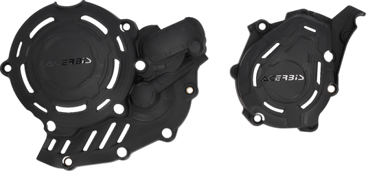 A black ACERBIS X-Power Kit body replacement for Husqvarna and KTM 2023 models, shown on a motorcycle.