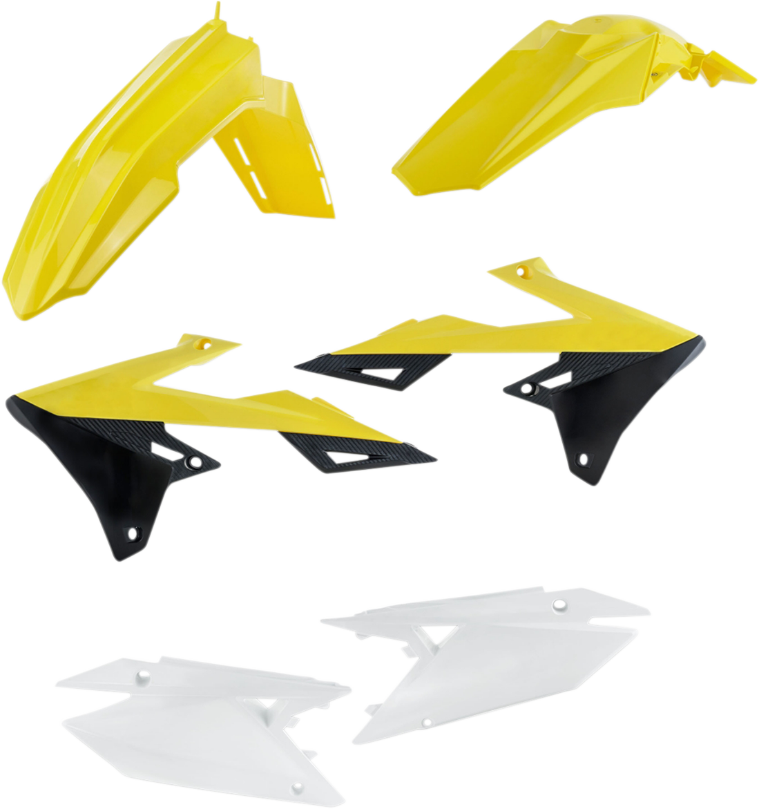 Acerbis OEM 2018 standard replacement body kit for motorcycle, showing the sleek, durable body panels in black.