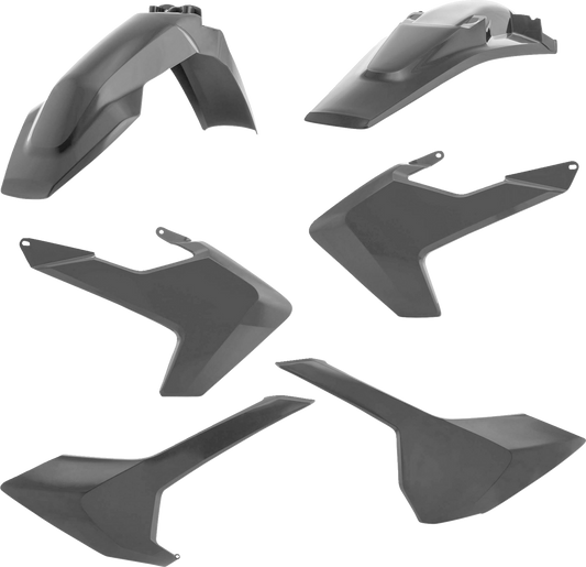 Gray Acerbis replacement body kit for Husqvarna motorcycle, standard size, designed for easy installation and durable performance.