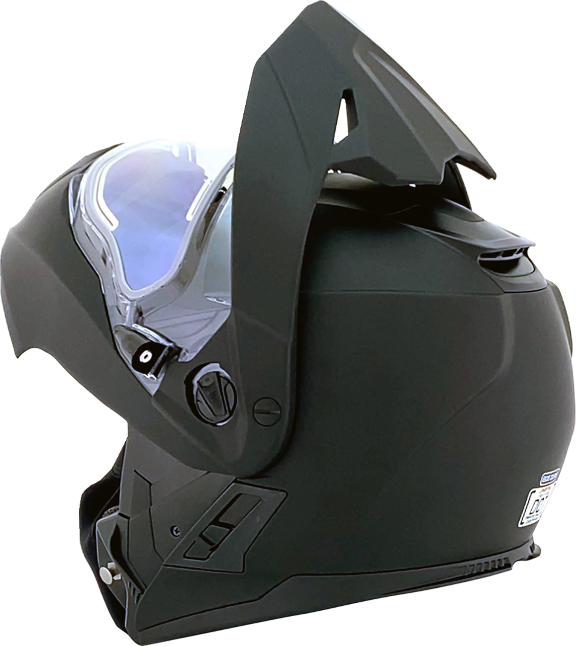 Matte black AFX FX-111DS electric snow helmet in XS size with clear visor, designed for winter sports.