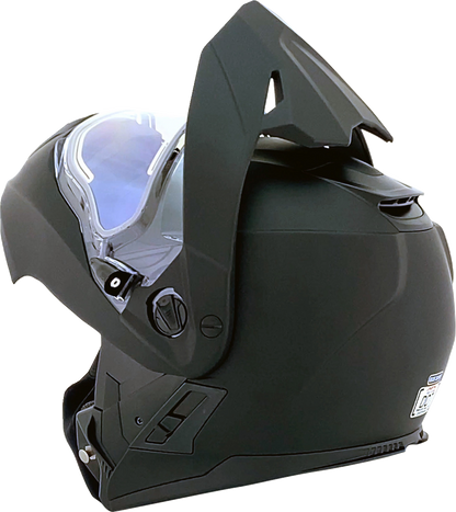 Bill's Exhausts AFX FX-111DS snow helmet in matte black, electric design, 2XL size, with a smooth, aerodynamic shape and vent details.