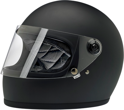 BILTWELL Gringo S helmet in flat black, small size, with a smooth, aerodynamic design and matte finish.