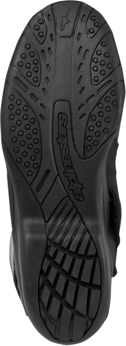 Black Alpinestars Web Gore-Tex motorcycle boots in US size 6.5, featuring durable waterproof Gore-Tex material and rugged design.