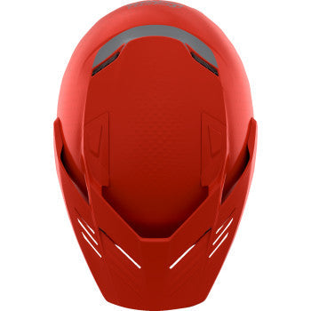 Red ICON Elsinore™ helmet in medium size with Monotype design, featuring a sleek, aerodynamic shell and secure chin strap.