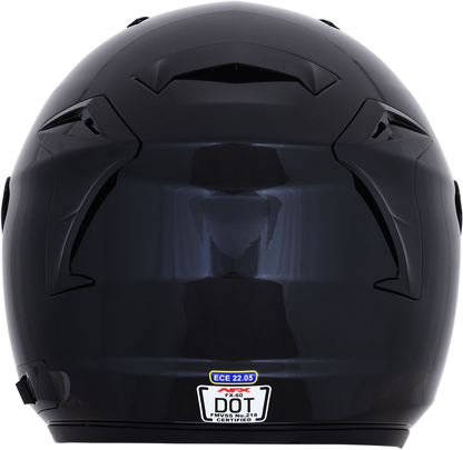 Gloss black AFX FX-60 motorcycle helmet in large size with a smooth, aerodynamic design, featuring clear visor and ventilation vents.