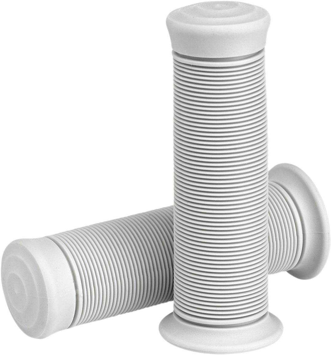 White BILTWELL Kung Fu motorcycle grips, 1-inch size, with a textured rubber surface for secure handling.