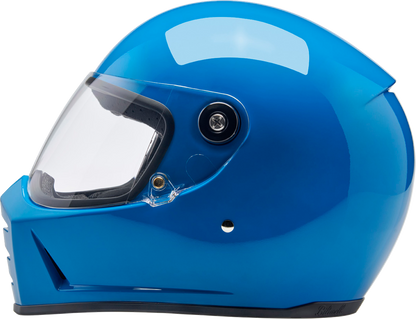 BILTWELL Lane Splitter helmet in gloss Tahoe Blue, XL size, with aerodynamic design and motorcycle helmet features.