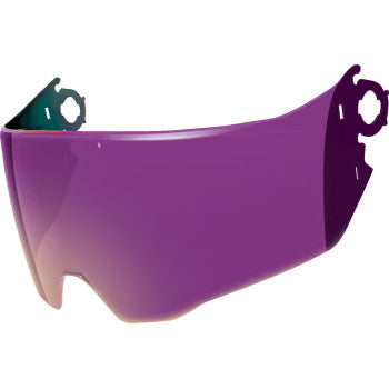 Bill's Exhausts ICON Elsinore™ MX helmet shield in blurple purple with clear visor and mounting brackets.