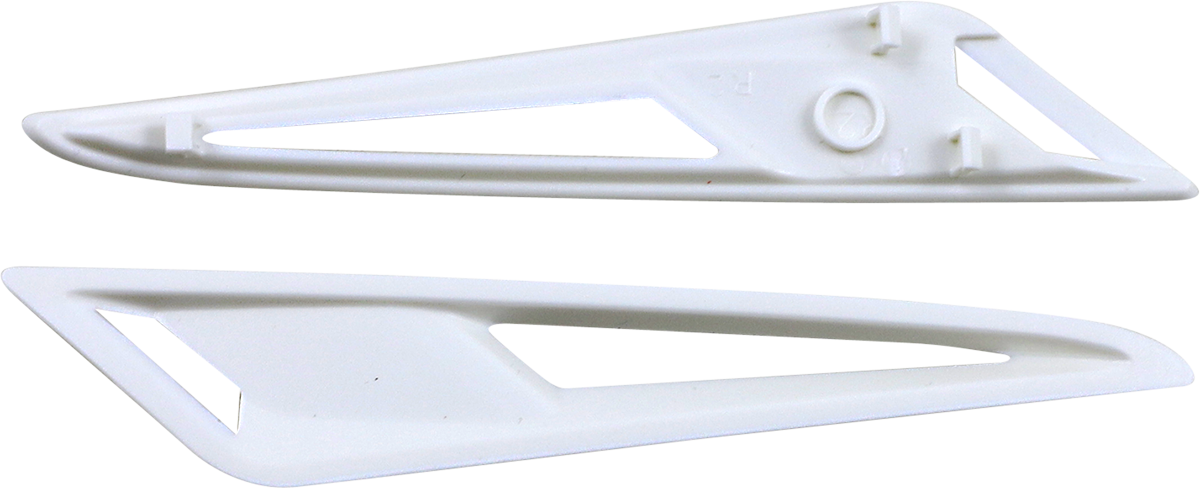 Alpinestars SM5 helmet side vents in white, designed for motorcycle helmets, with visible vent openings and sleek finish.