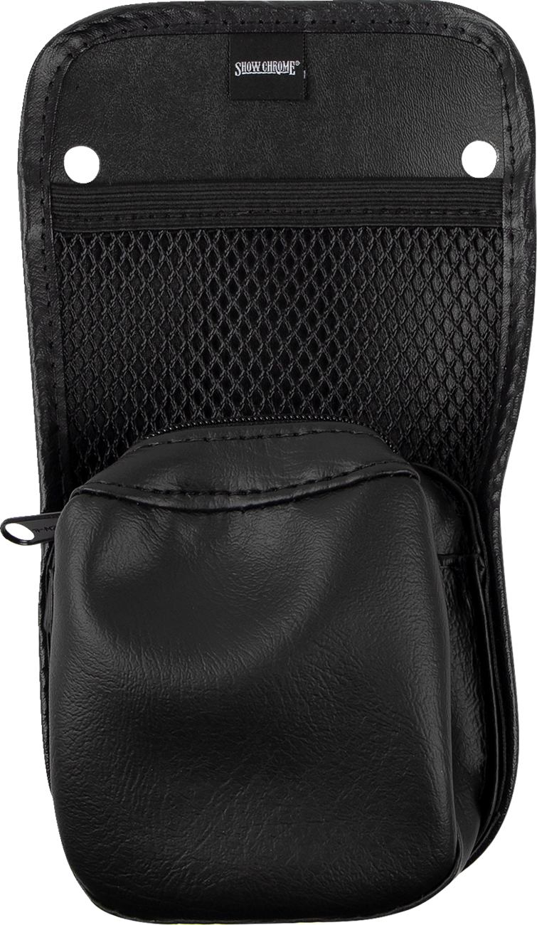 Black Show Chrome Kaliber Center Console Organizer for engines, designed for efficient vehicle interior storage.