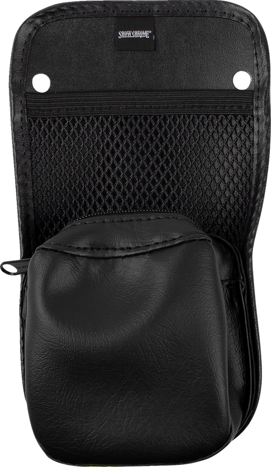 Black Show Chrome Kaliber Center Console Organizer for engines, designed for efficient vehicle interior storage.