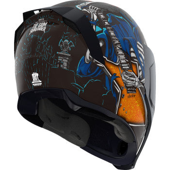 Black ICON Airflite™ Helmet Trick or Street 4 model in medium size, with sleek aerodynamic design and vent openings.