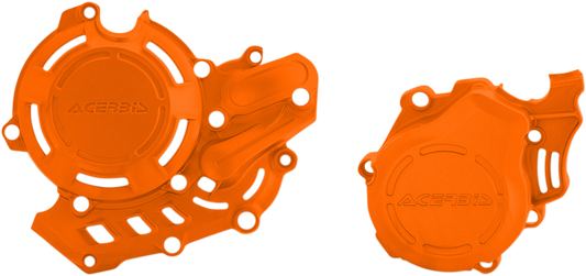 Orange Acerbis X-Power body cover kit for KTM and Husqvarna motorcycles, designed for durability and style.
