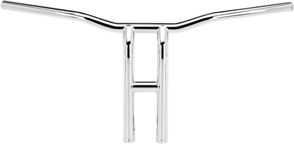 Chrome BILTWELL Tyson XL Pullback Handlebars, 14-inch motorcycle handlebar with wide pullback design for Harley bikes.