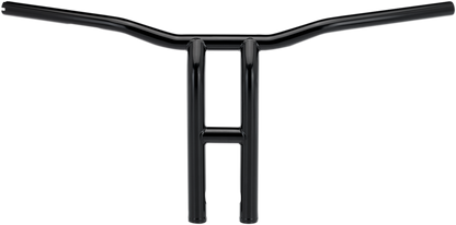 Black BILTWELL Tyson XL pullback handlebar for motorcycles, 14-inch width, designed for custom bike builds.