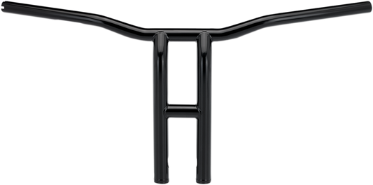 Black BILTWELL Tyson XL pullback handlebar for motorcycles, 14-inch width, designed for custom bike builds.