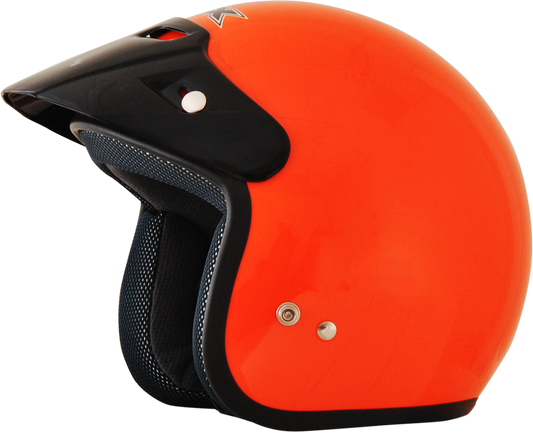Bill's Exhausts AFX FX-75Y safety orange helmet, large size, with a sleek aerodynamic design and clear visor.