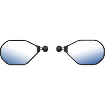 Black RAM MOUNTS Tough-Mirror™ side view oval mirror with ball joint, compatible with Bill's Exhausts for left or right side.