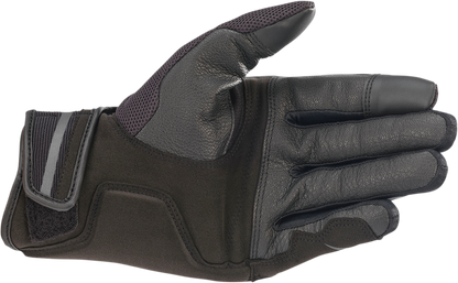 Alpinestars Chrome Gloves in black and tar gray, size 3XL, featuring protective padding and stylish design for motorcycle riding.