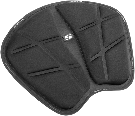 SADDLEMEN 3D Molded Gel Pad seat by Bill's Exhausts, showing the contoured gel-filled motorcycle seat with textured surface.