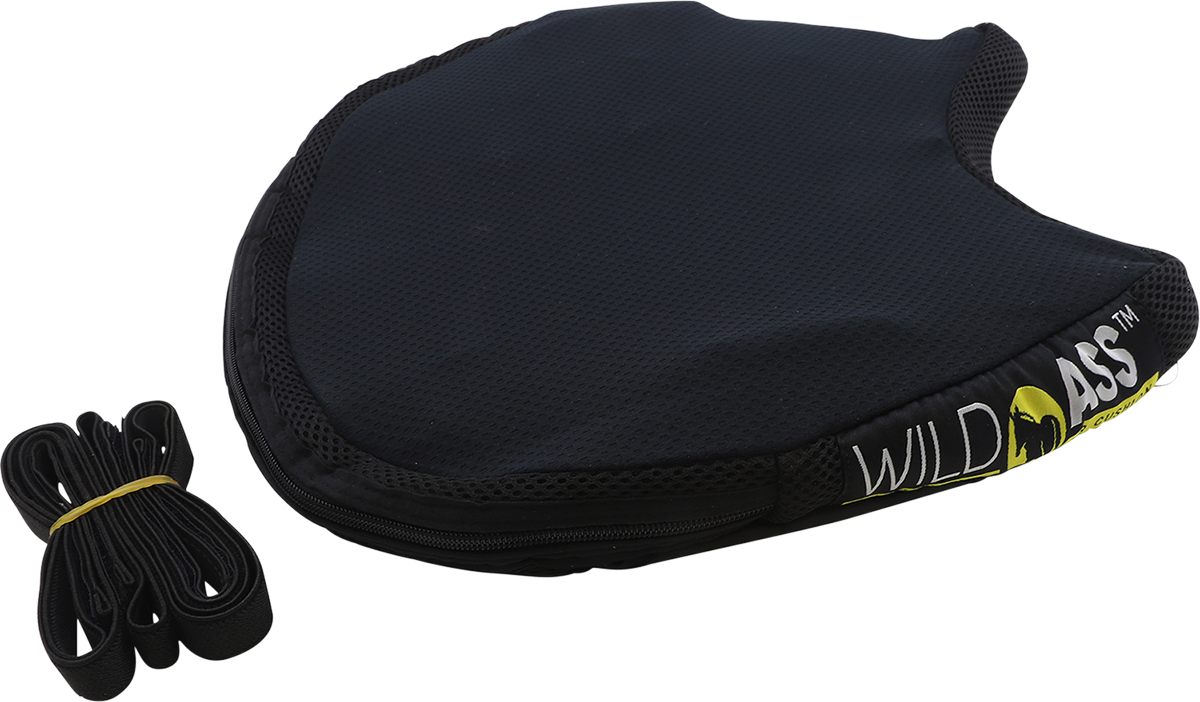 Black WILD ASS Cushion Air Seat with gel and smart features, designed for engine comfort and support by Bill's Exhausts.