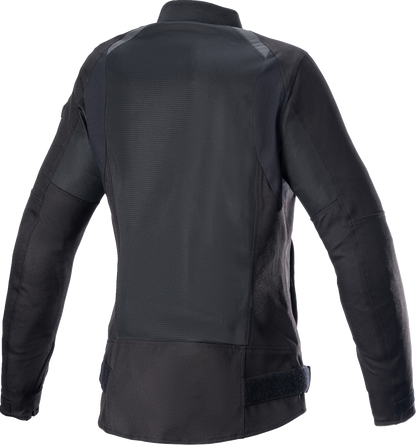 Alpinestars Stella Eloise v2 Air Motorcycle Jacket in black, 2XL, with breathable mesh panels and protective armor for riding.