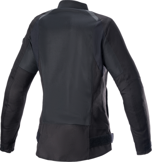 Black Alpinstars Stella Women's Eloise v2 Air Jacket in XL, shown with lightweight fabric and stylish design.
