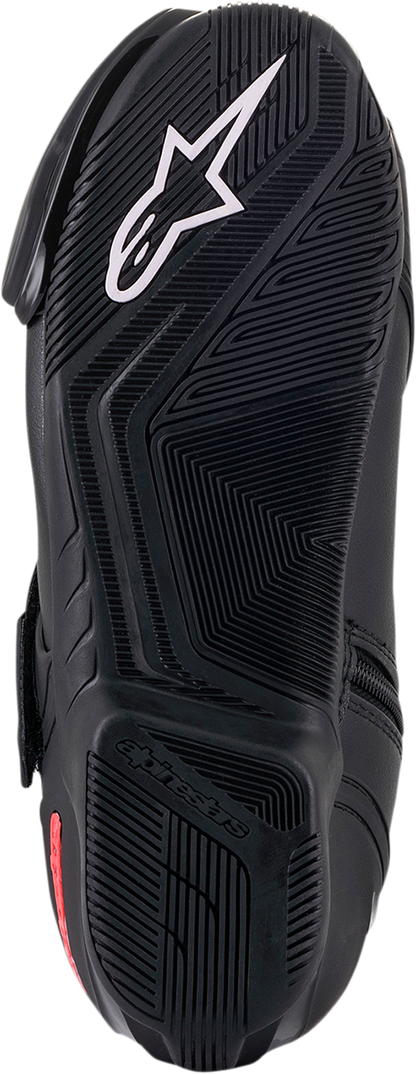 Alpinestars Stella SMX-1R V2 motorcycle boots in black and pink, US 11.5, with protective design and ankle support.