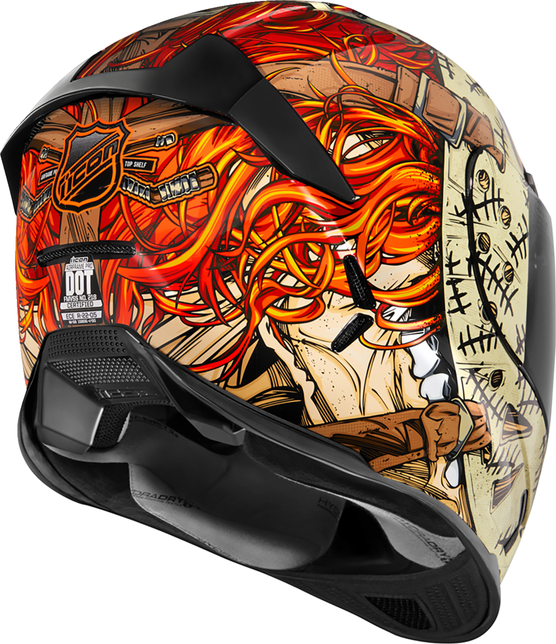 Red ICON Airframe Pro™ helmet in 3XL size, featuring a sleek design and top-shelf safety features, shown from the side.