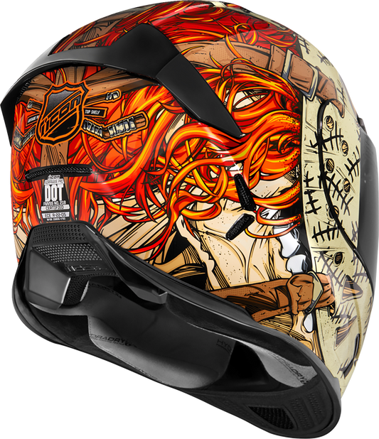 Red ICON Airframe Pro™ helmet in XL size with Topshelf design, featuring a sleek aerodynamic shape and vented construction.