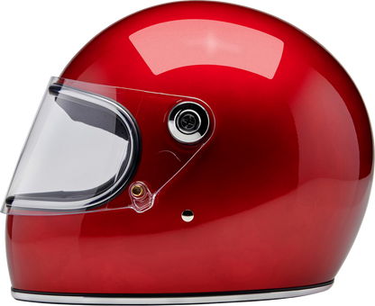 BILTWELL Gringo S helmet in metallic cherry red, medium size, with a glossy finish and vented design for motorcycle riding.
