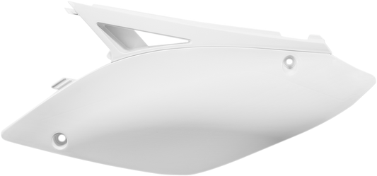 Acerbis white side panels for motorcycle body, with sleek design and mounting points, designed for compatibility with specific bike models.