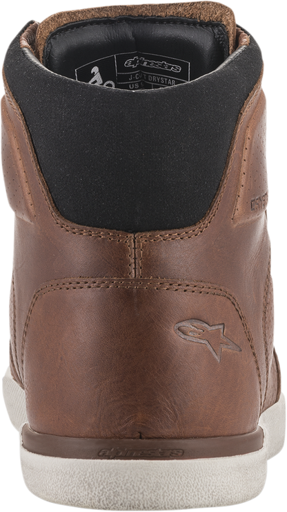 Alpinestars J-Cult Drystar® brown motorcycle shoes with laces, US 7, featuring durable construction and stylish design.
