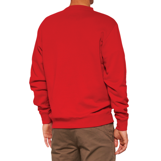 Red Bill's Exhausts 100% Icon long-sleeve fleece sweatshirt, large size, soft fabric, casual fit, front logo detail.
