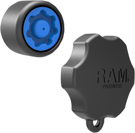 RAM MOUNTS Pin-Lock Knob 1-inch engine component by Bill's Exhausts, showing a metal knob with locking mechanism.