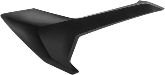 Black Acerbis side panels for body, designed for off-road or motocross bikes, with visible mounting points and carbon fiber look.