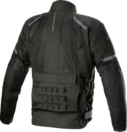 Black ALPINESTARS Crosshill WP Air Jacket in medium size, designed for outdoor wear with breathable, waterproof features.