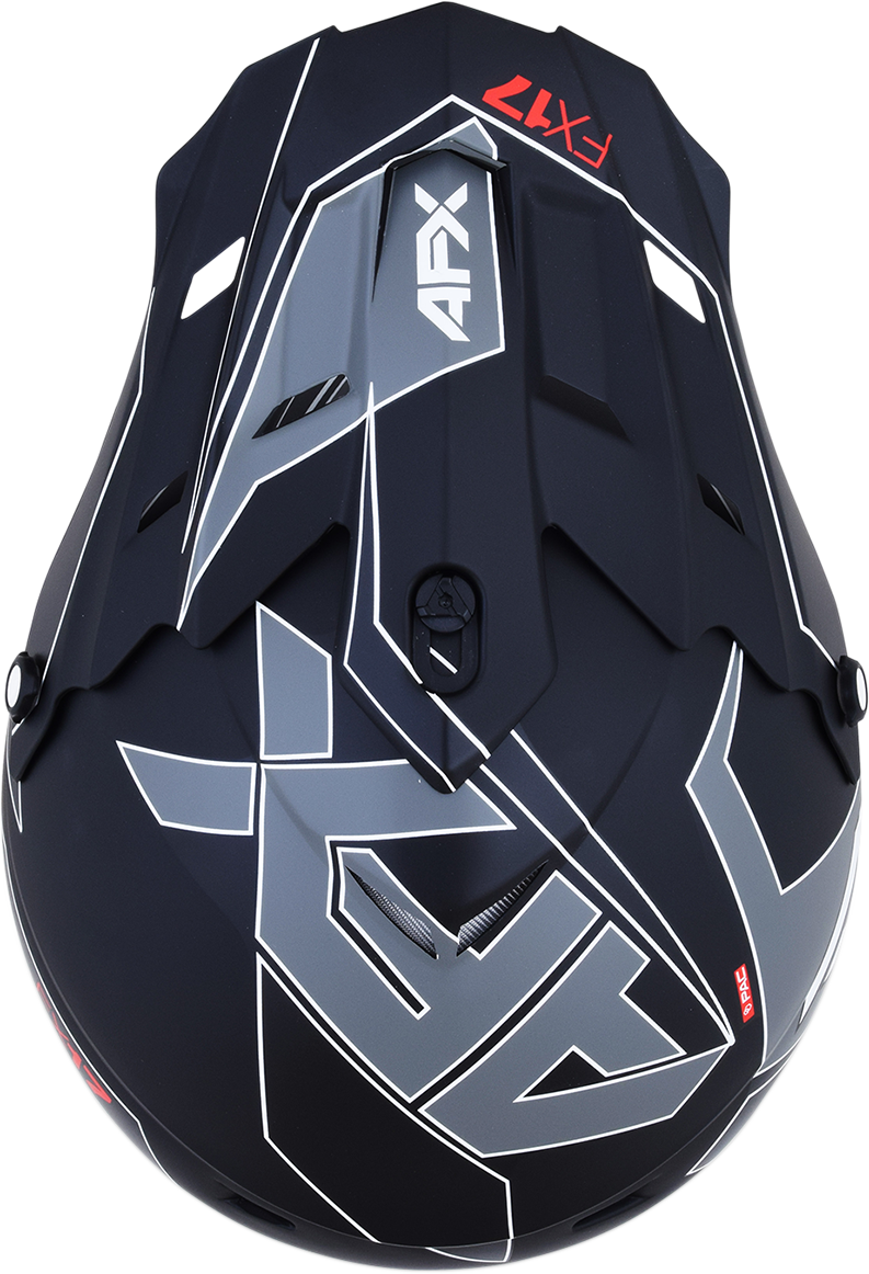 Bill's Exhausts AFX FX-17 helmet in matte black and white, large size, featuring a sleek aerodynamic design and ventilation vents.