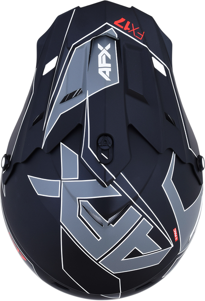 Bill's Exhausts AFX FX-17 helmet in matte black and white, large size, featuring a sleek aerodynamic design and ventilation vents.