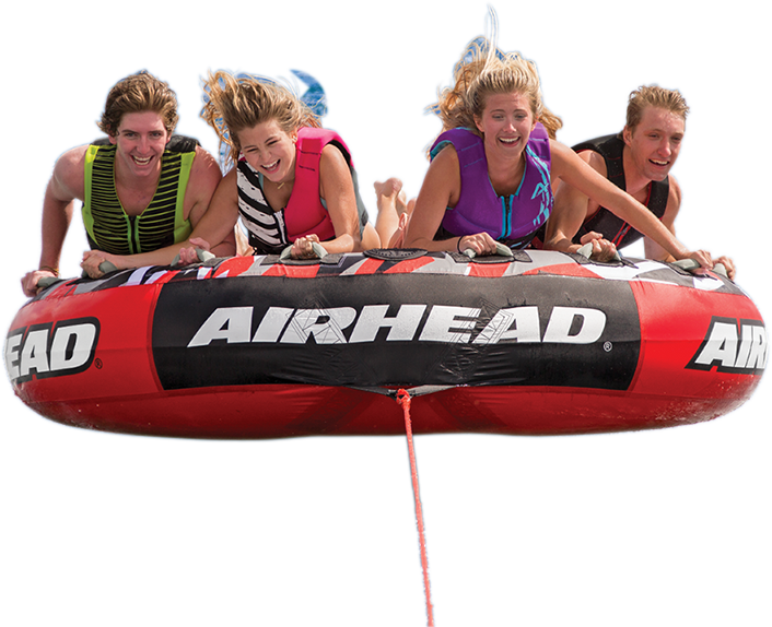 Water towable tube from Airhead Mega Slice series, designed for water sports and fun on the water.