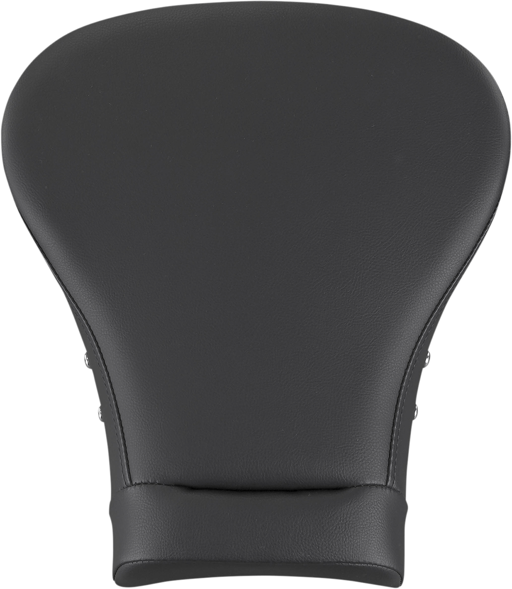 Black SADDLEMEN Pillion Pad for Lariat Touring seats, studded design, compatible with FL models 2008-2023, by Bill's Exhausts.