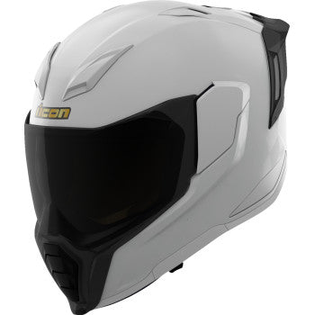 White ICON Ultraflite helmet with Rizz Rizz design, MIPS® safety system, size XL, shown from a front angle.