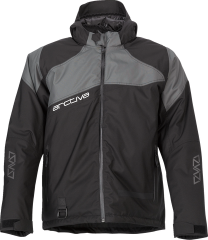 Bill's Exhausts ARCTIVA Pivot 5 Hooded Jacket in black and gray, 5XL, showcasing the hooded design and jacket details.