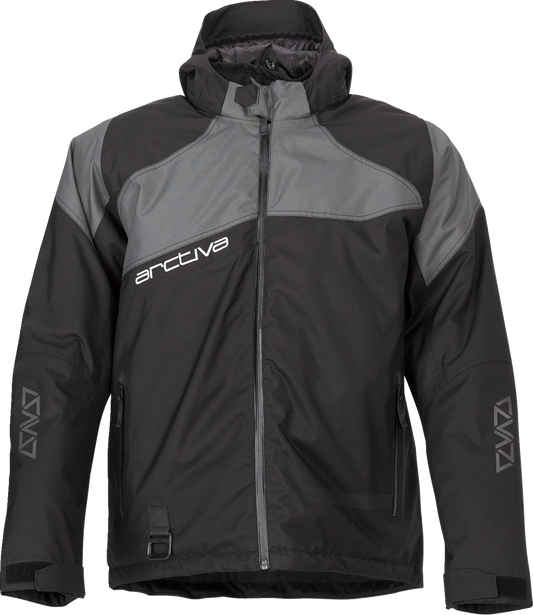 Bill's Exhausts ARCTIVA Pivot 5 Hooded Jacket in black and gray, 5XL, showcasing the hooded design and jacket details.
