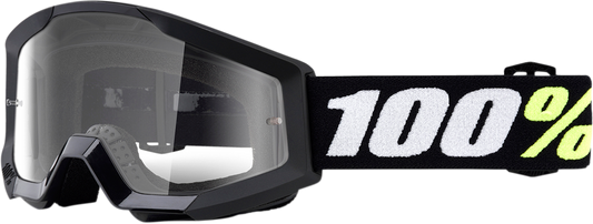 100% Strata Mini Goggles - Black - Clear Lens 50033-00001 - Howling Moto