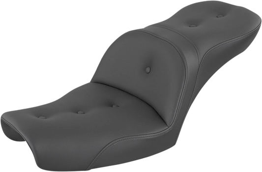Saddlemens Explorer Road Sofa Seat by Bill's Exhausts, Dyna 896-04-029RS, showing the sleek motorcycle seat with detailed stitching.