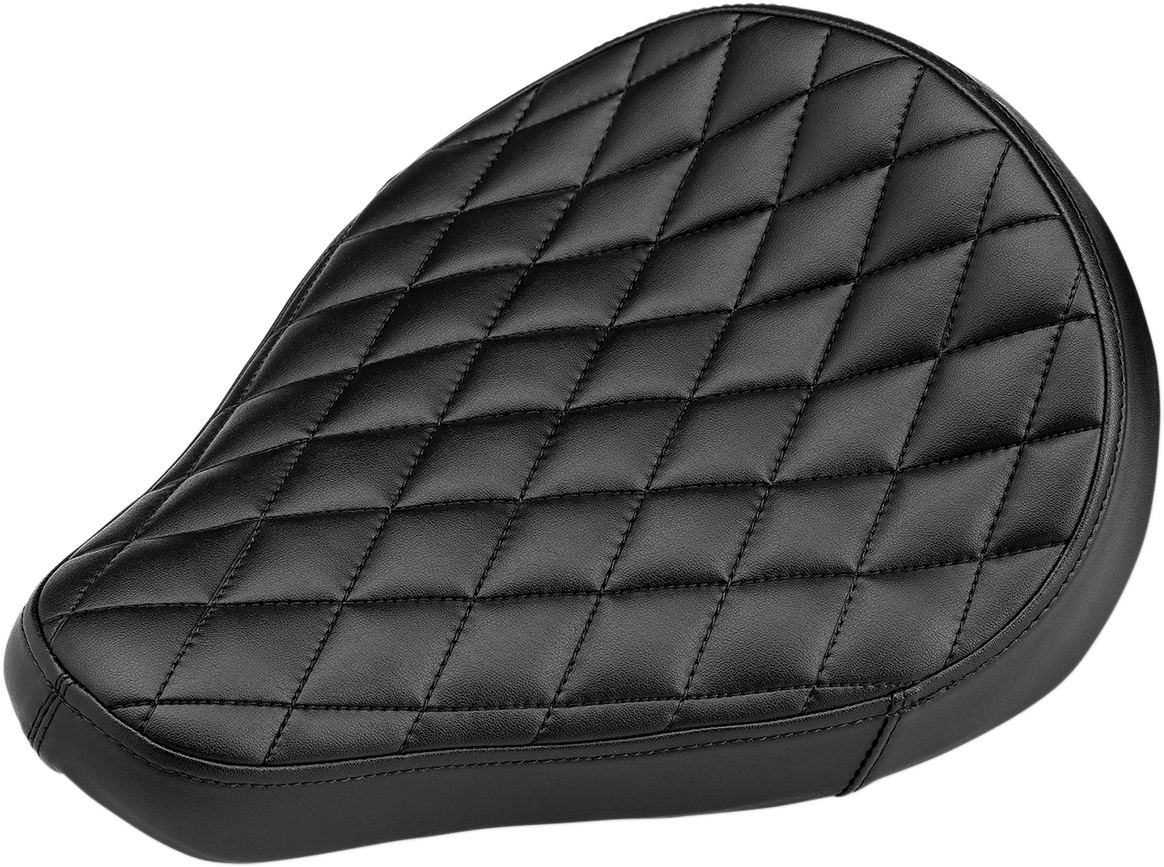Black BILTWELL Midline Seat with diamond stitching, designed for motorcycle seats, featuring a sleek and comfortable design.