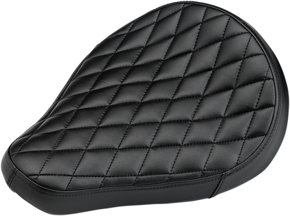 Black BILTWELL Midline Seat with diamond stitching, designed for motorcycle seats, featuring a sleek and comfortable design.