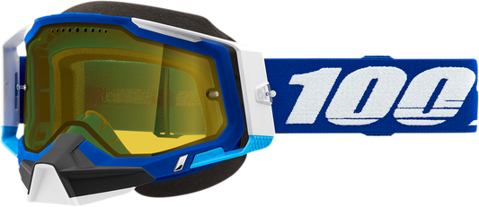 100% Racecraft 2 Snow Goggles - Blue - Yellow 50011-00002 - Howling Moto